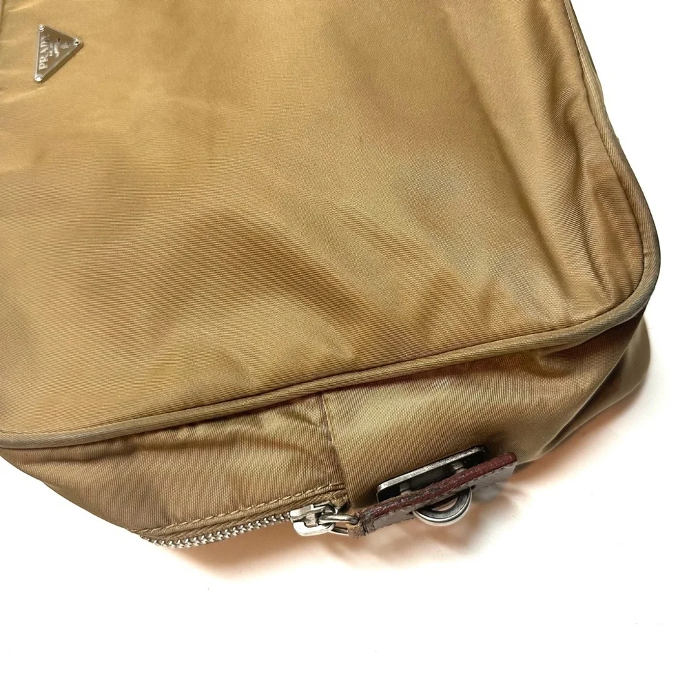 Prada Tessuto Nylon Tote in Khaki with Signature Triangle Logo - Picture 9 of 9